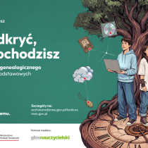 Plakat konkursu "Bez korzeni nie zakwitniesz"